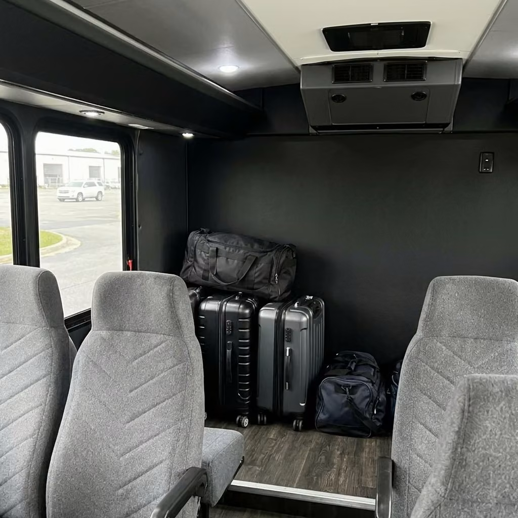 monrovia 15 passenger minibus luggage area