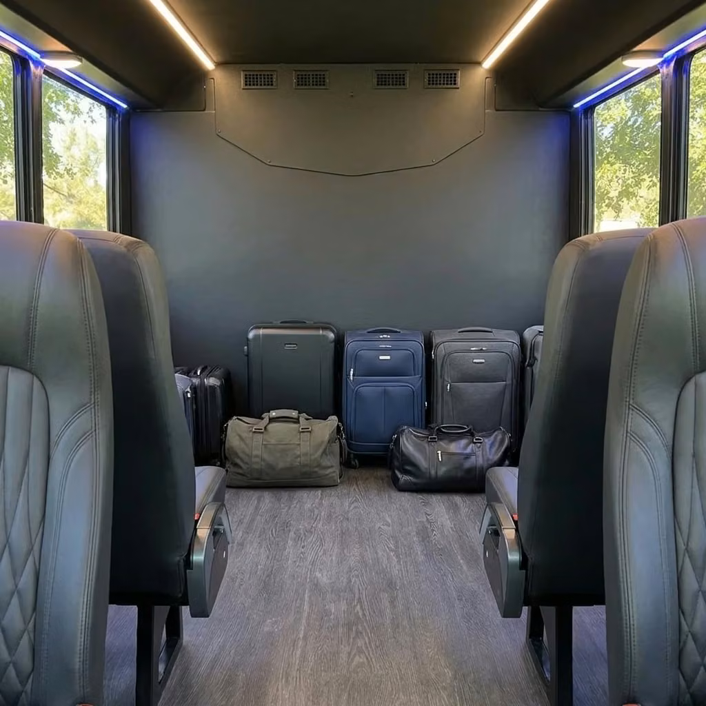 monrovia 20 passenger minibus luggage area