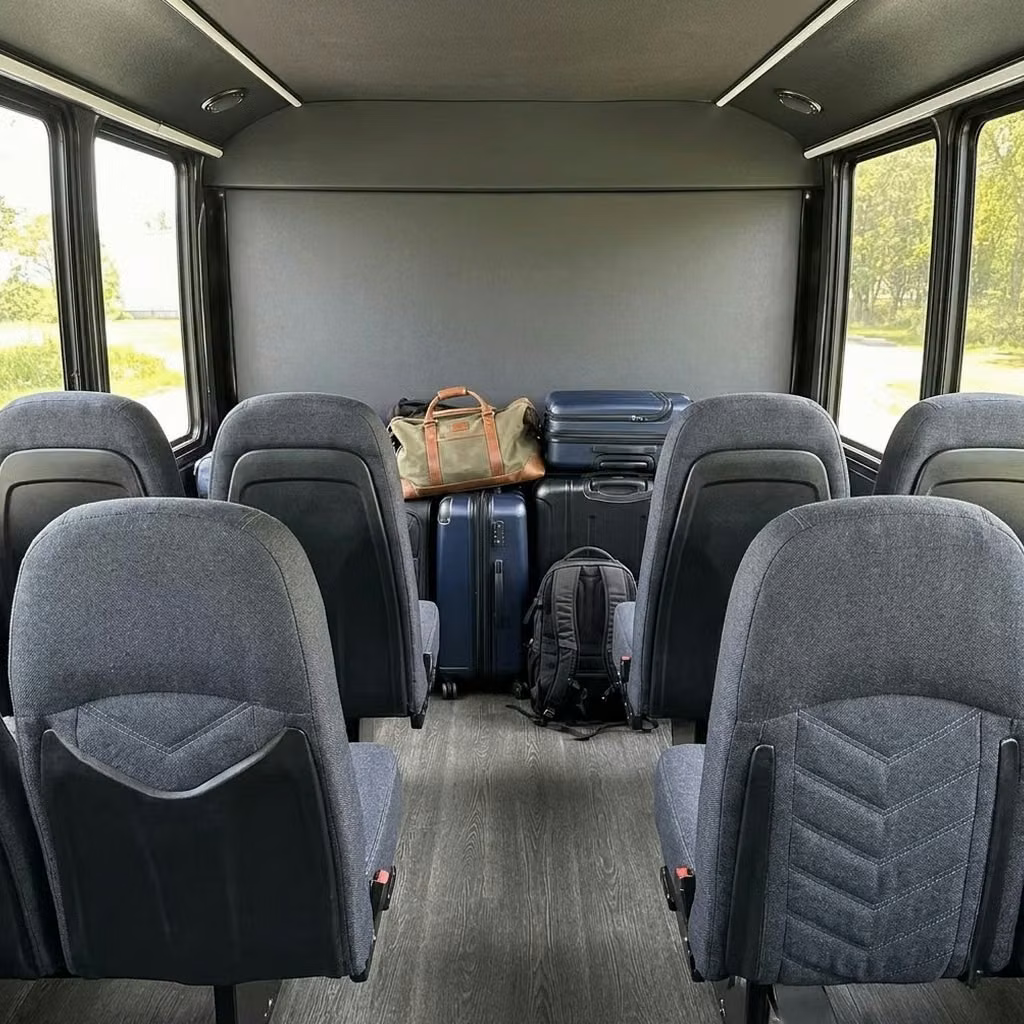 monrovia 25 passenger minibus luggage area