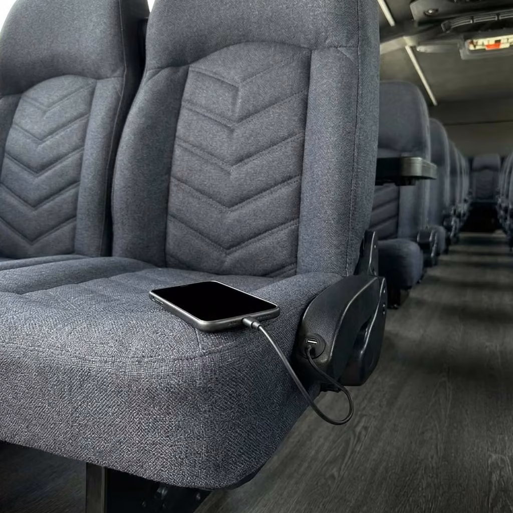 monrovia 25 passenger minibus usb charging