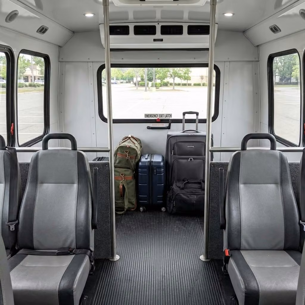monrovia 30 passenger minibus luggage area