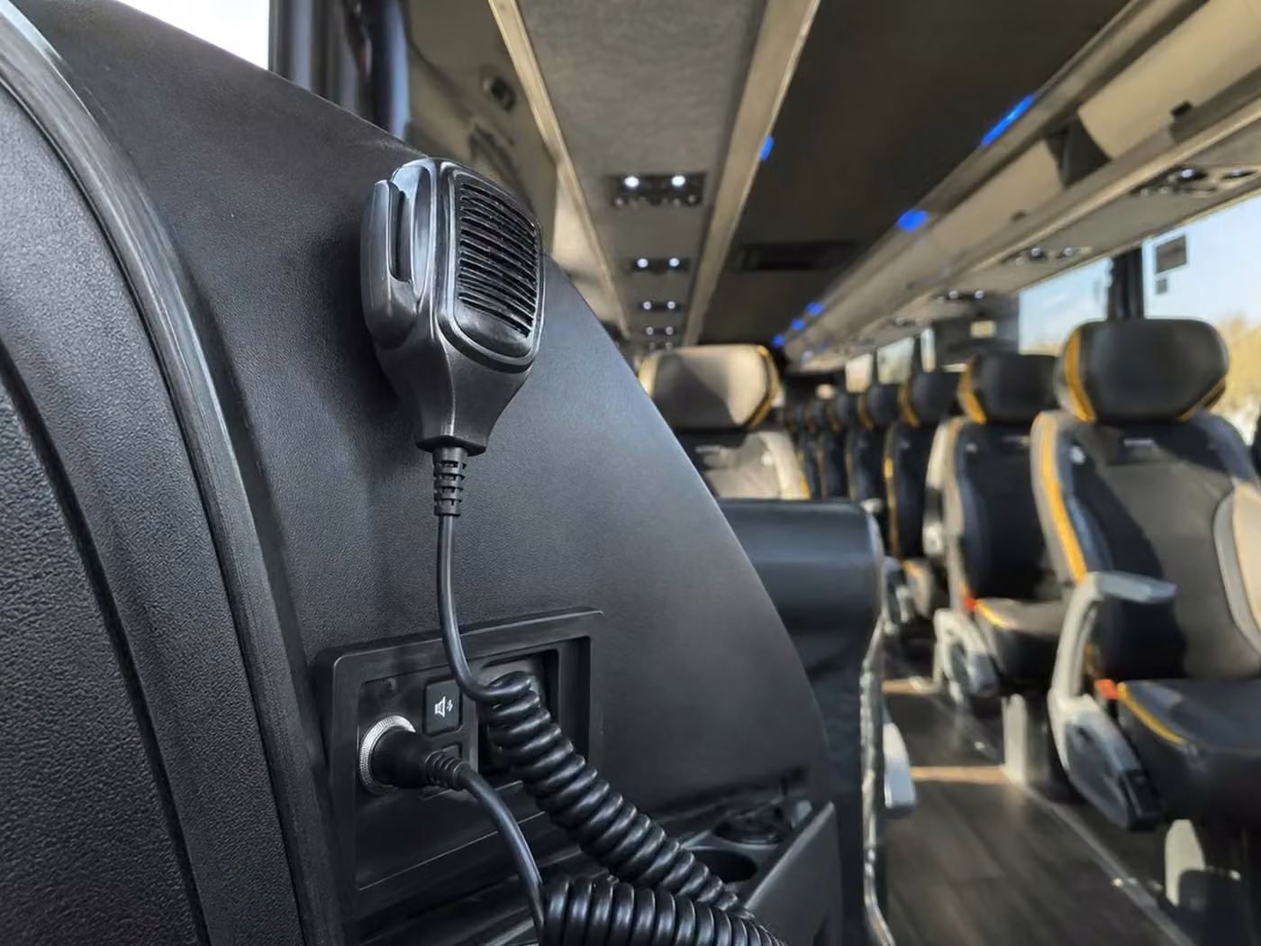 monrovia 56 passenger charter bus pa system