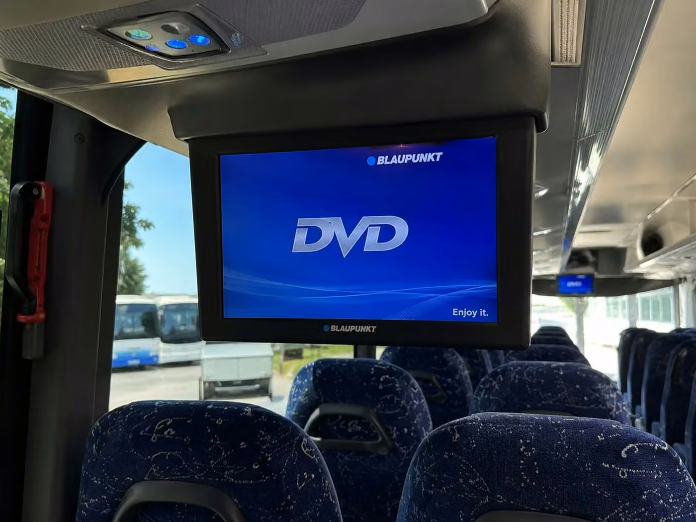 monrovia 56 passenger charter bus tvs
