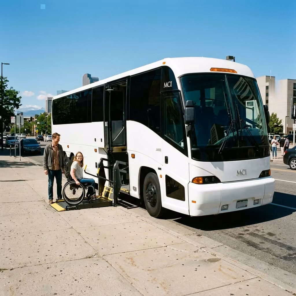 monrovia 56 passenger charter bus wheelchair lift