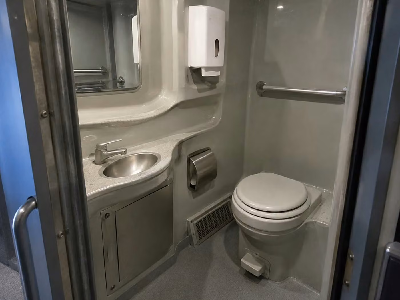 monrovia charter bus onboard restroom