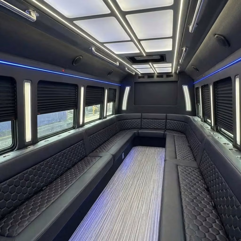 monrovia party bus wraparound seating